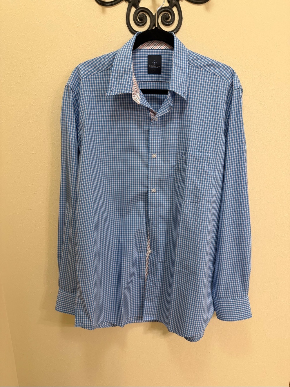 Tailorbyrd Light Blue Checked Men's Dress Shirt